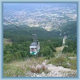 Kabelbaan (Lanovka) naar berg Ještěd